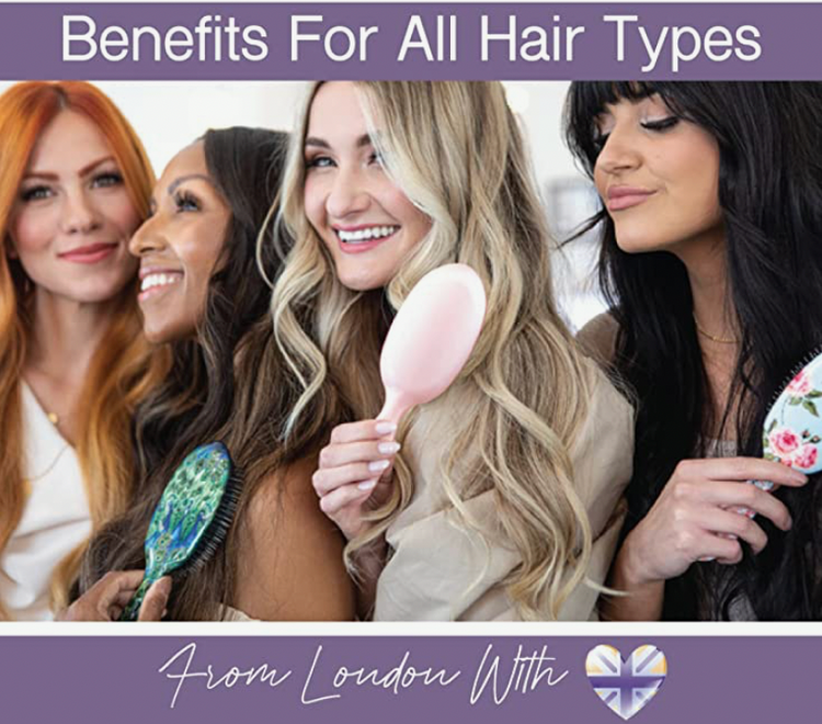 Black & White Stripes Hairbrush