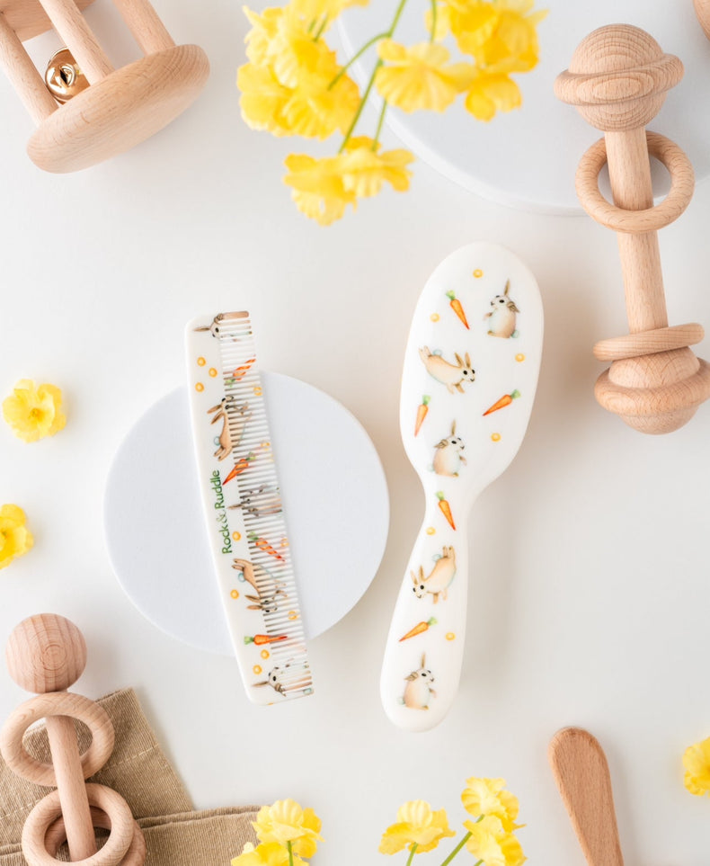 Baby Brush & Comb Lots of Bunnies Curated Set