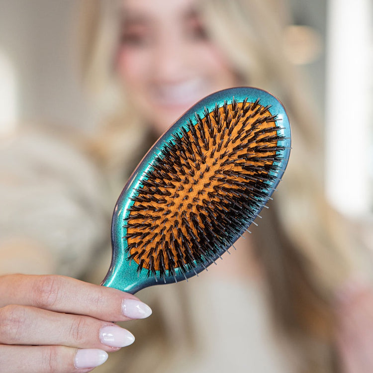 Green & Purple Shimmer Hairbrush