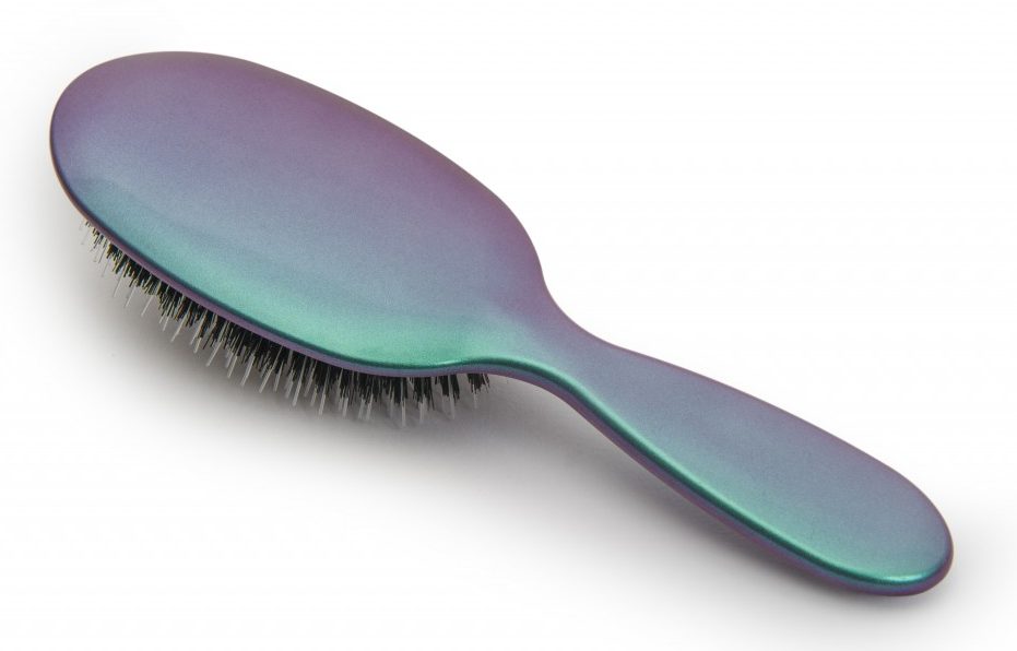Green & Purple Shimmer Hairbrush
