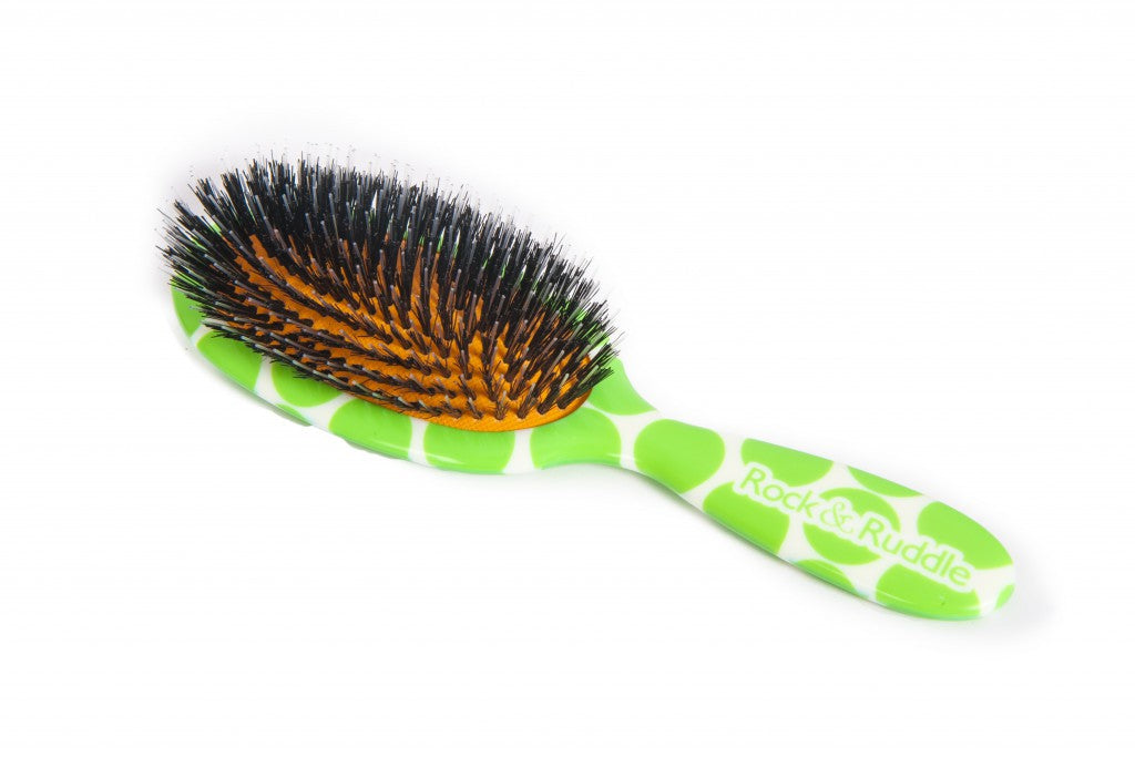 Green Polka Dot Hairbrush