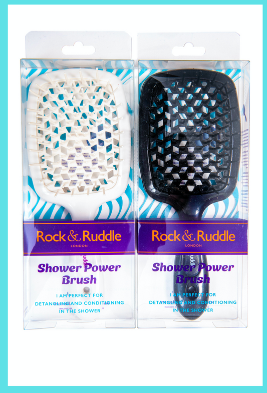 Rock & Ruddle Shower Power Hairbrushes - available in White and Black 🦓