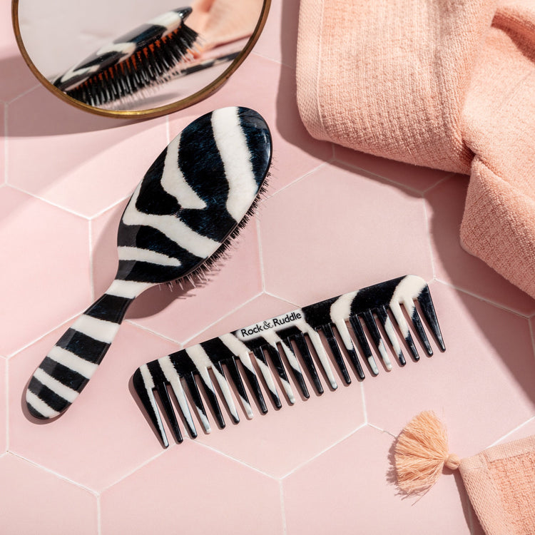 Zebra Print Wide Tooth Comb