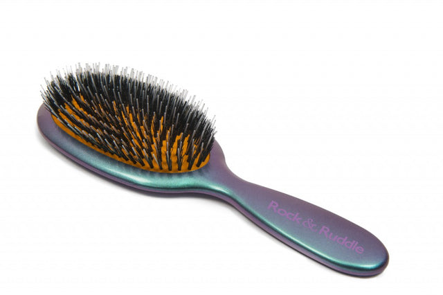 Green & Purple Shimmer Hairbrush