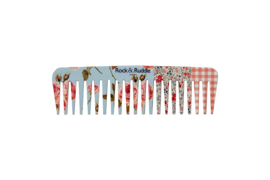 Pink Gingham Wide Tooth Comb