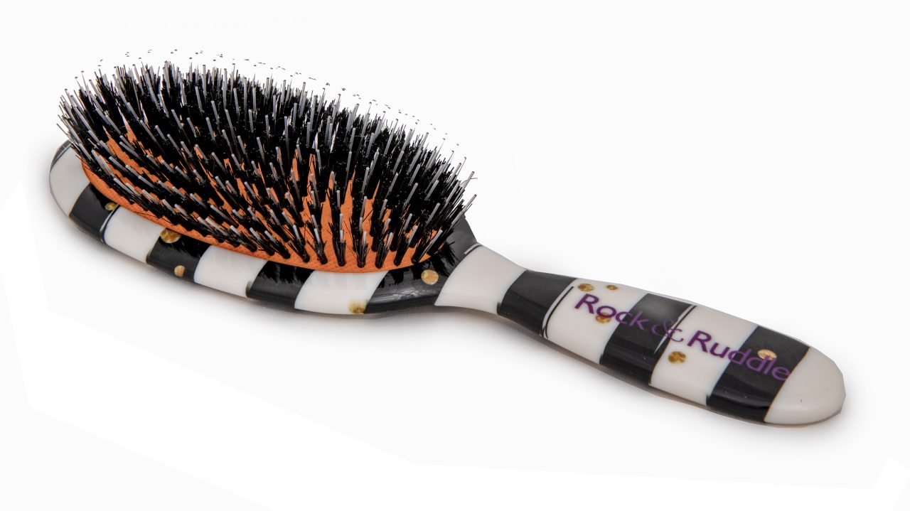 Black & White Stripes Hairbrush