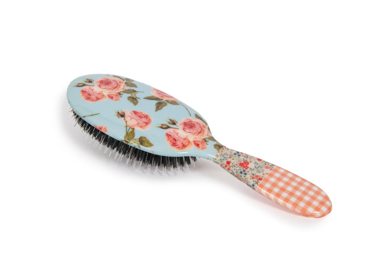 Pink Gingham Hairbrush